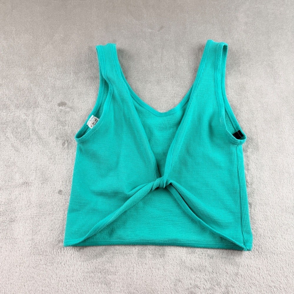 Out From Under Urban Outfitters Women's M/L Teal Ribbed Twist Front Tank Top